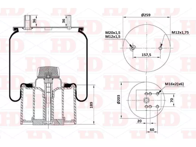 Air Spring Plastic Piston