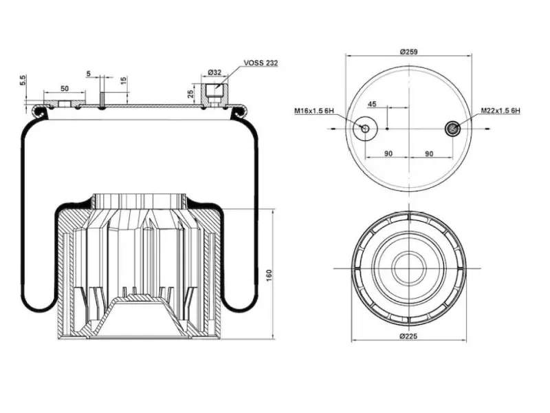 Air Spring Plastic Piston