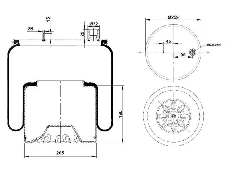Air Spring Metal Piston