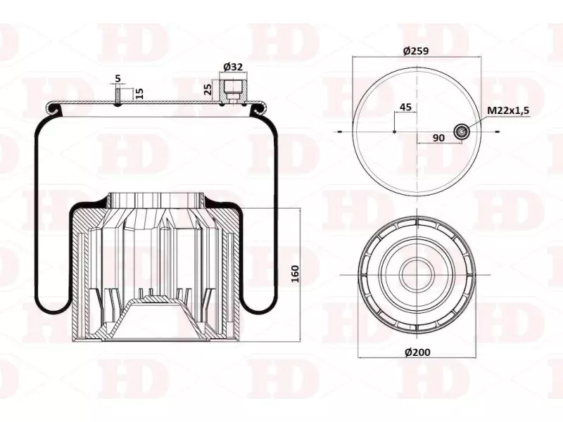 Air Spring Plastic Piston