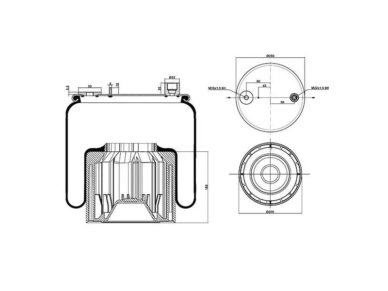 Air Spring Plastic Piston