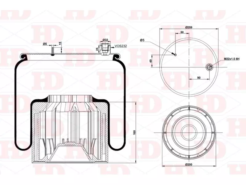Air Spring Plastic Piston