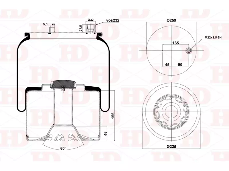 Air Spring Metal Piston