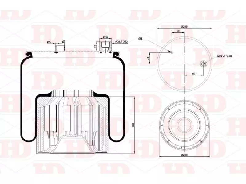 Air Spring Plastic Piston
