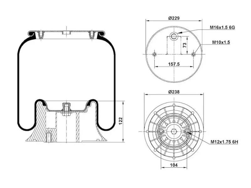 Air Spring Plastic Piston