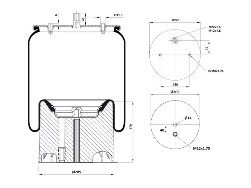 Air Spring Plastic Piston