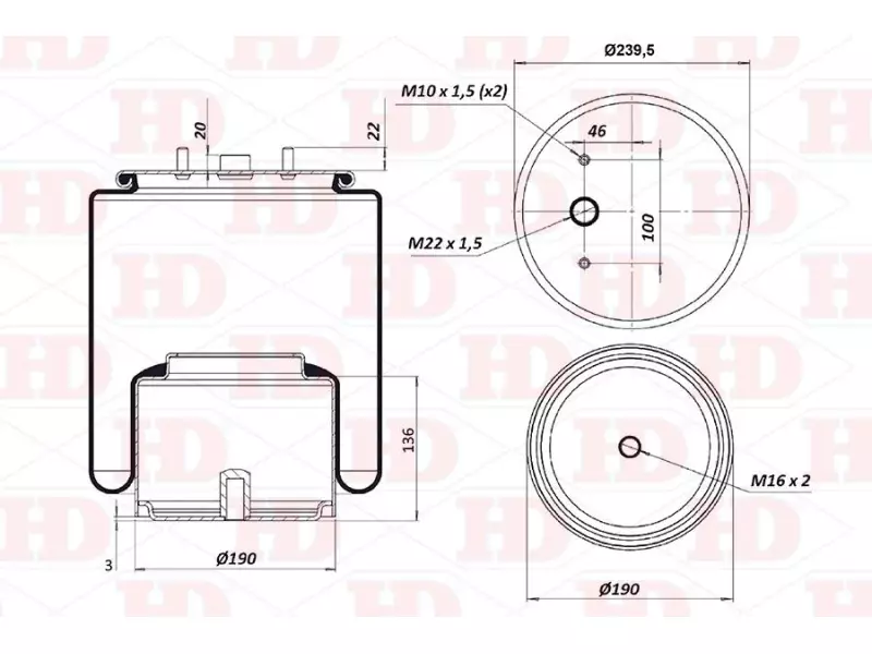 Air Spring Metal Piston