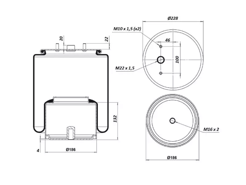 Air Spring Metal Piston
