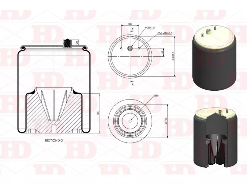Air Spring Plastic Piston