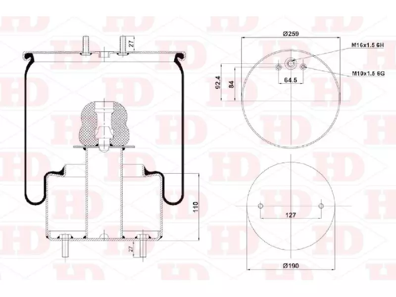 Air Spring Metal Piston