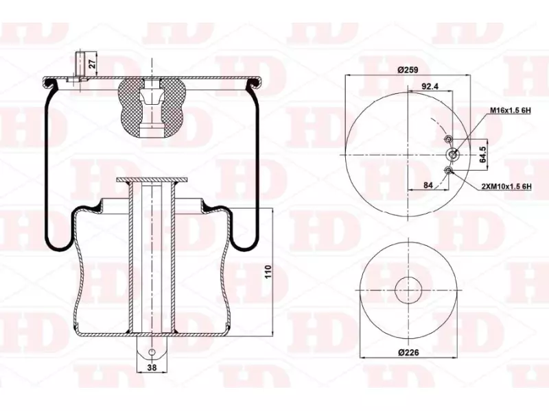 Air Spring Metal Piston