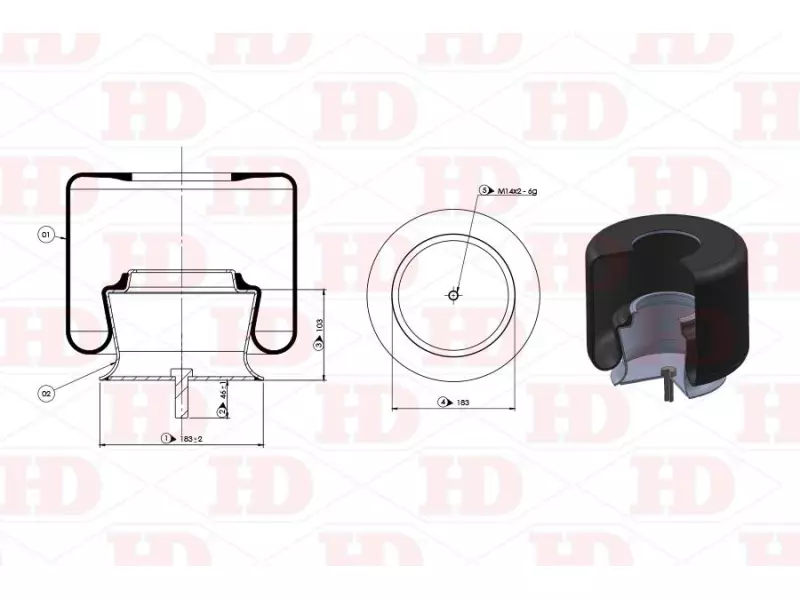 Air Spring Metal Piston