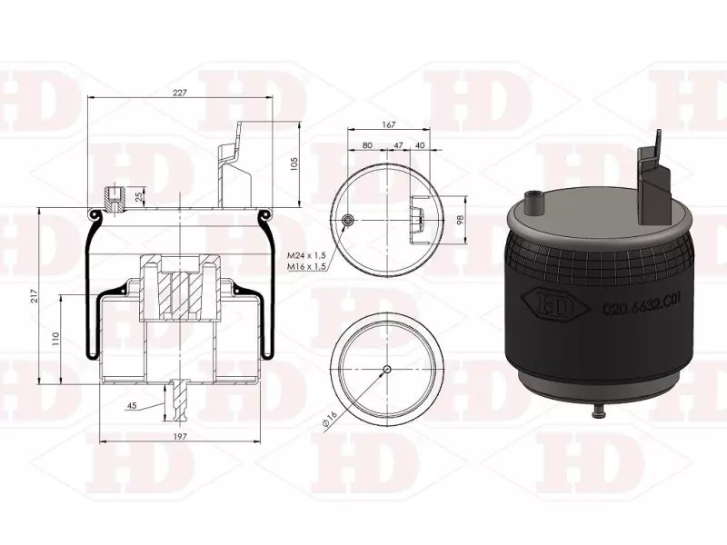 Air Spring Metal Piston