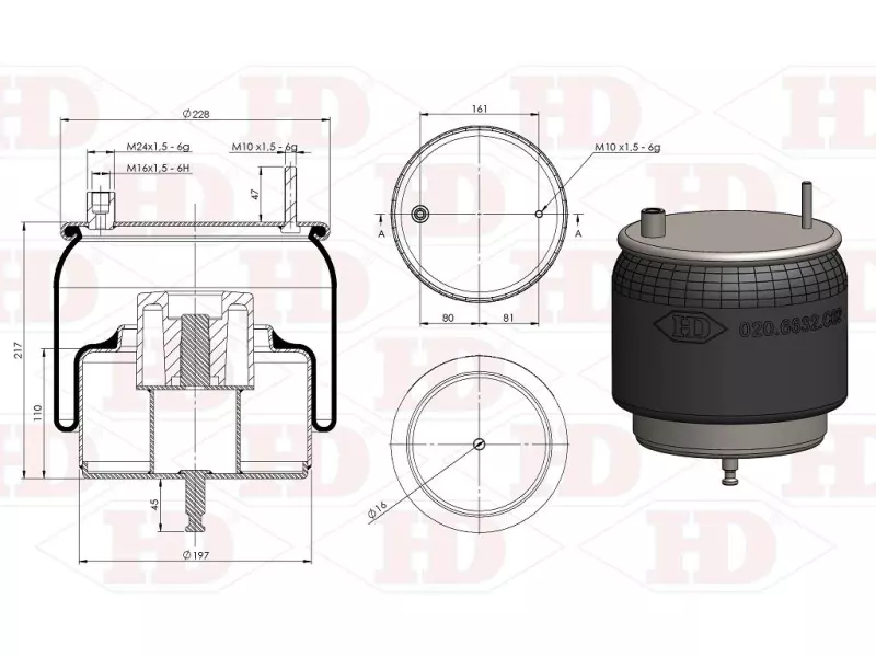 Air Spring Metal Piston