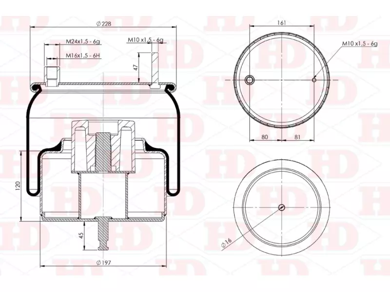 Air Spring Metal Piston