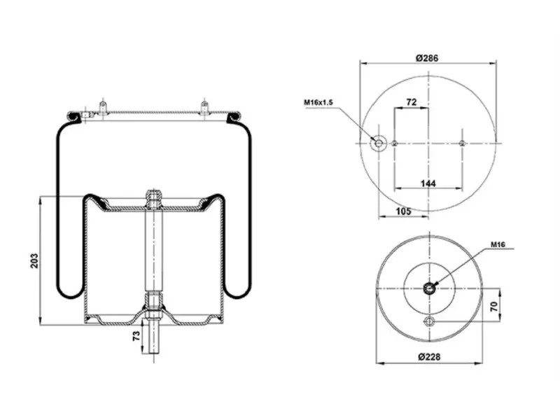 Air Spring Metal Piston