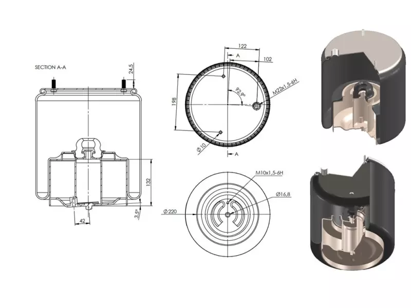 Air Spring Metal Piston