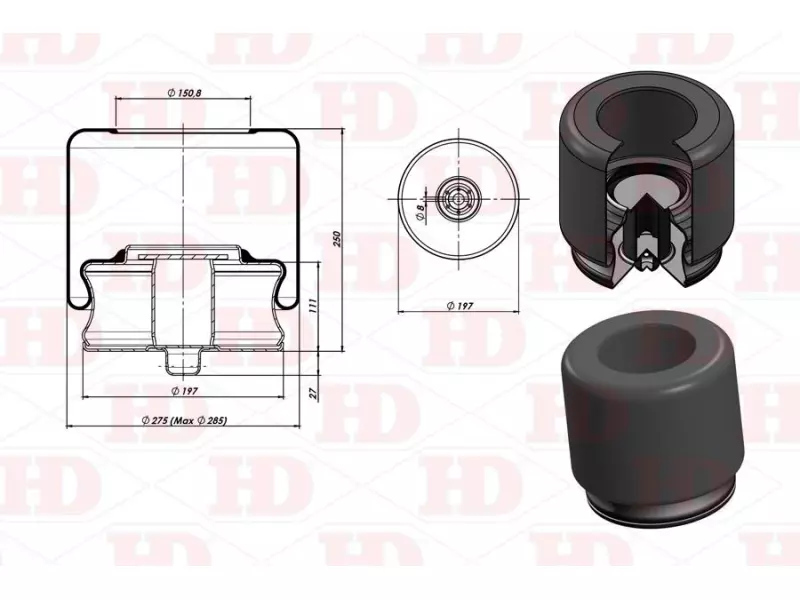 Air Spring Metal Piston