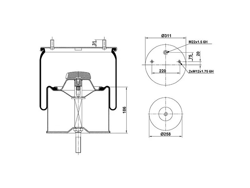 Air Spring Metal Piston