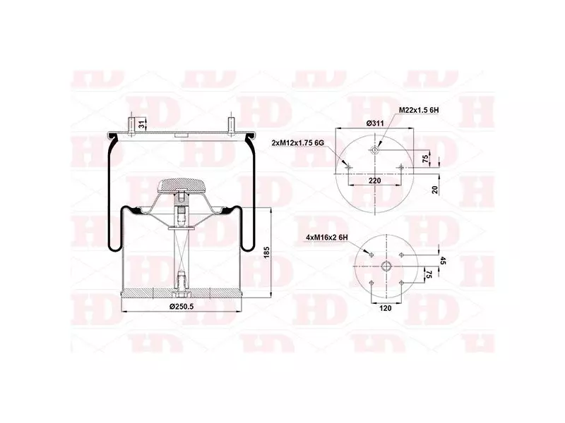 Air Spring Metal Piston