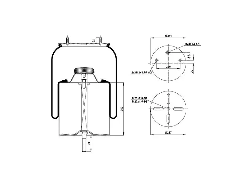 Air Spring Metal Piston