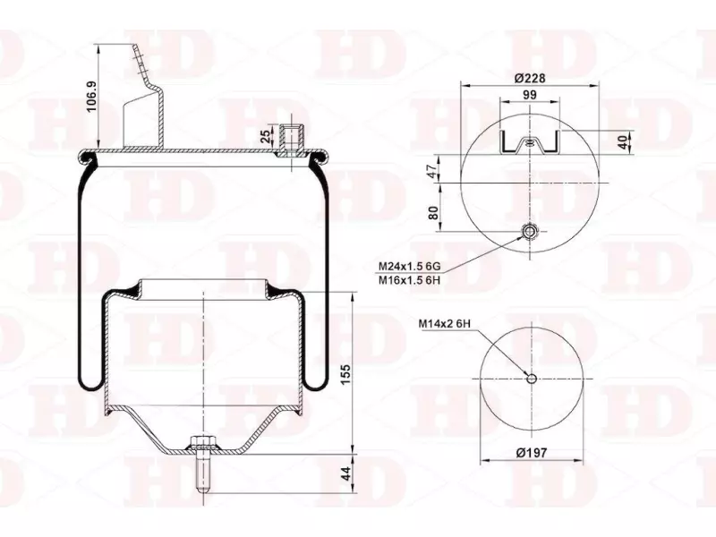 Air Spring Metal Piston