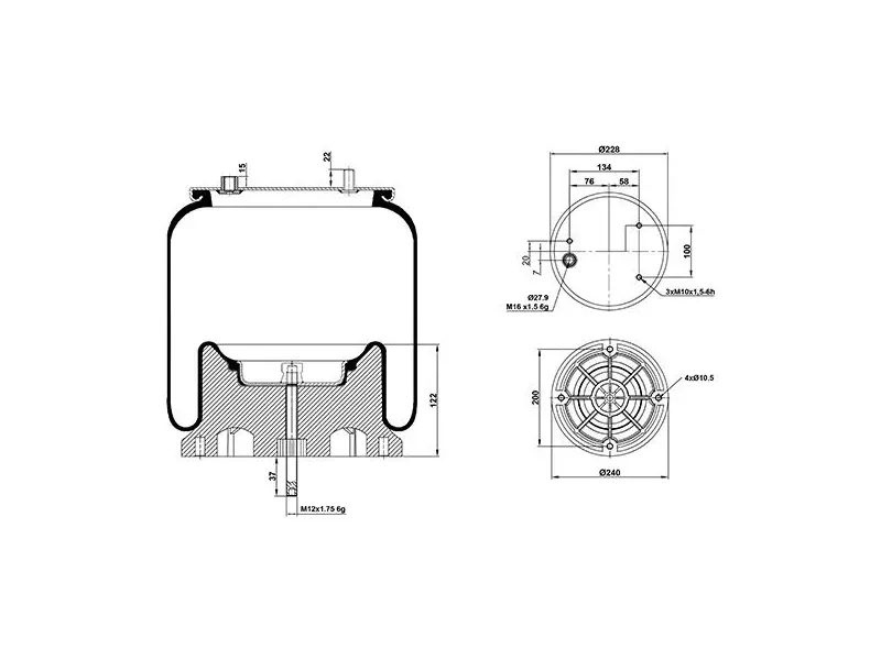 Air Spring Plastic Piston