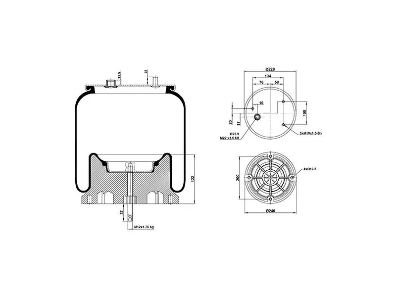 Air Spring Plastic Piston