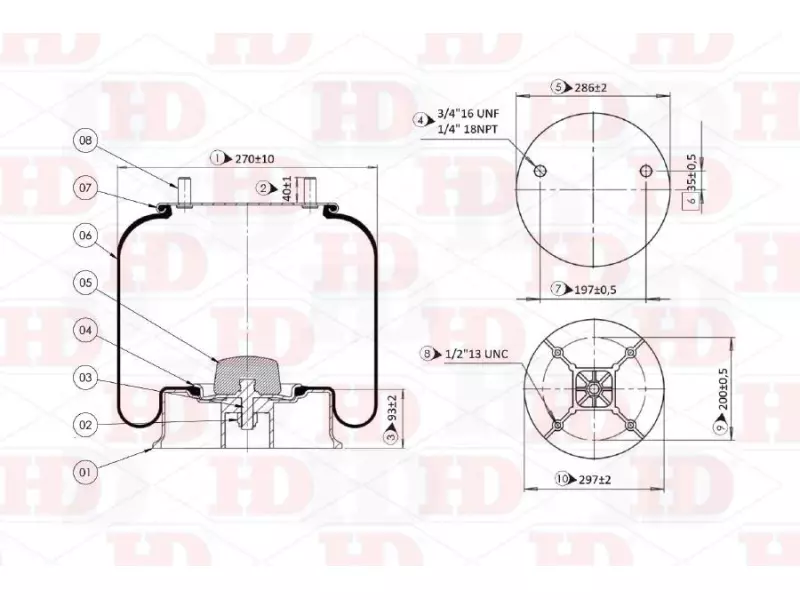 Air Spring Aluminium Piston