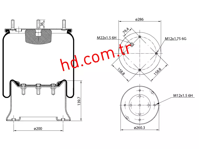 Air Spring Metal Piston