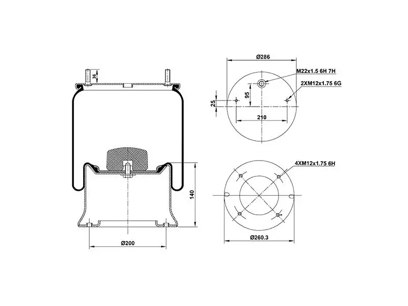 Air Spring Metal Piston