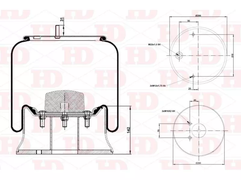 Air Spring Metal Piston