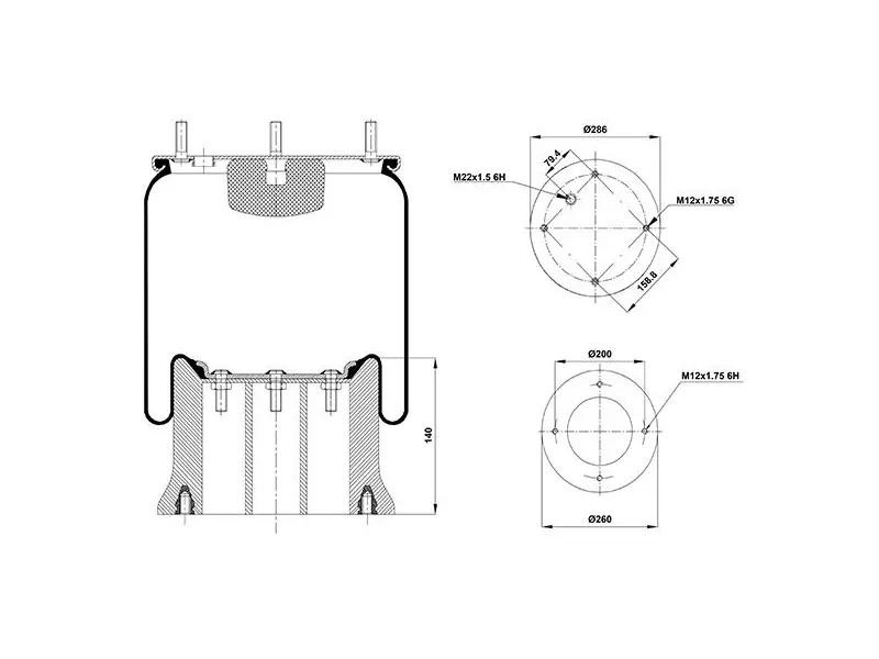 Air Spring Plastic Piston