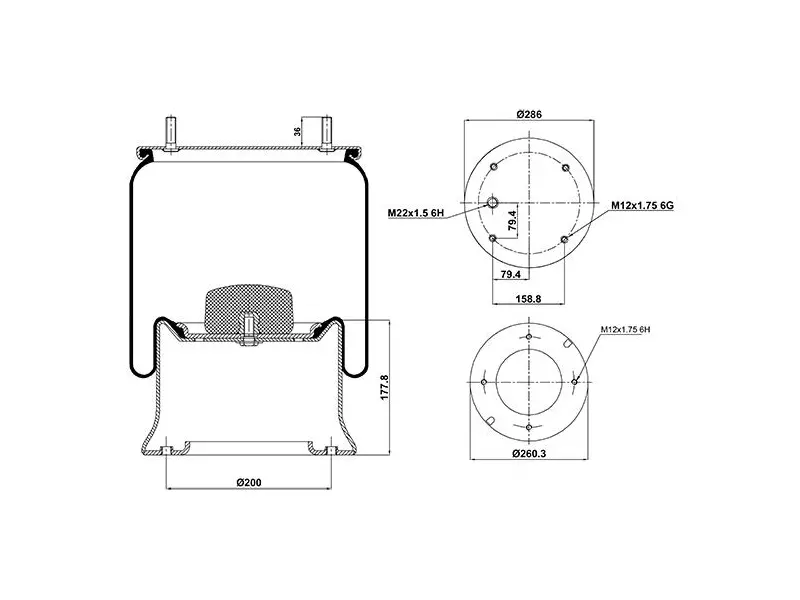 Air Spring Metal Piston