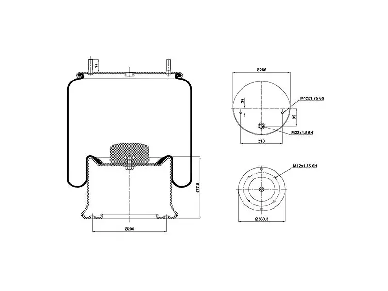 Air Spring Metal Piston