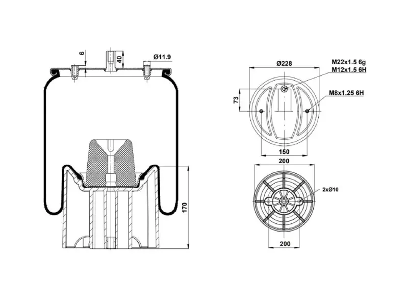 Air Spring Plastic Piston