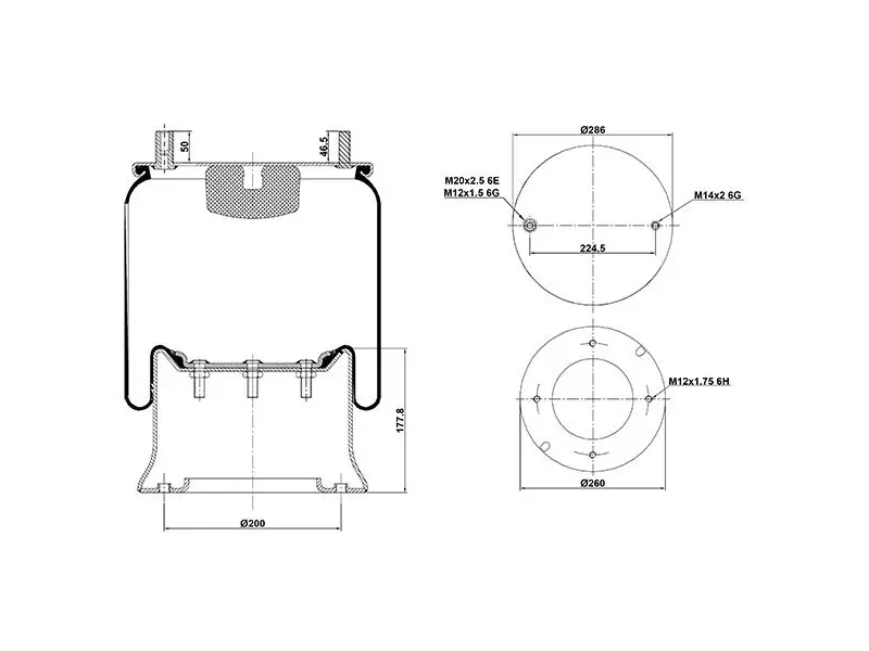 Air Spring Metal Piston