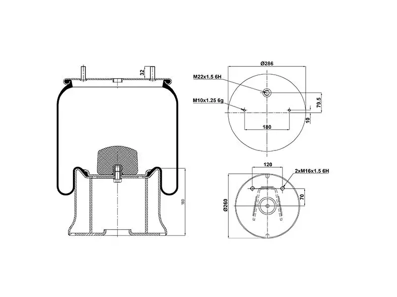 Air Spring Metal Piston