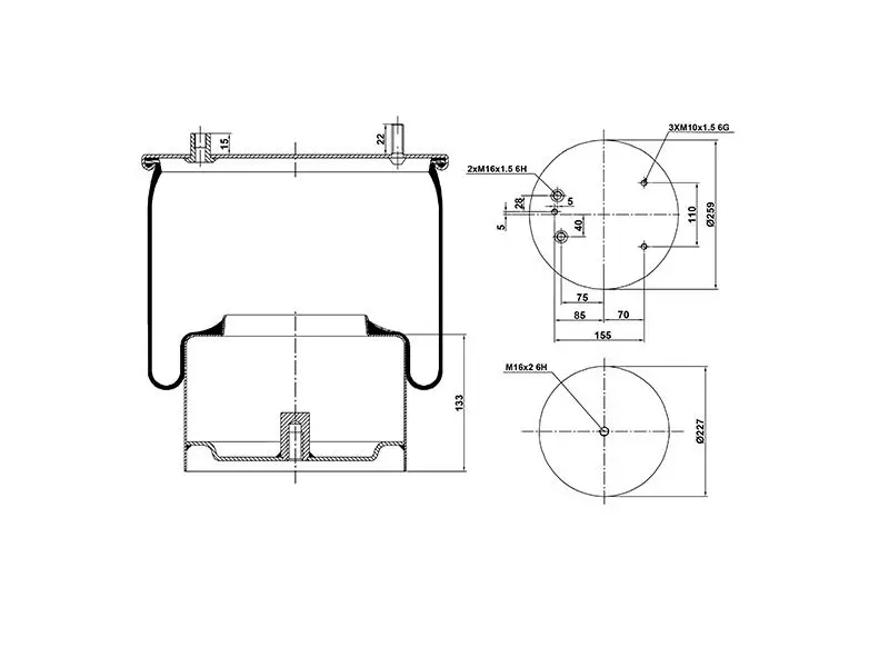 Air Spring Metal Piston