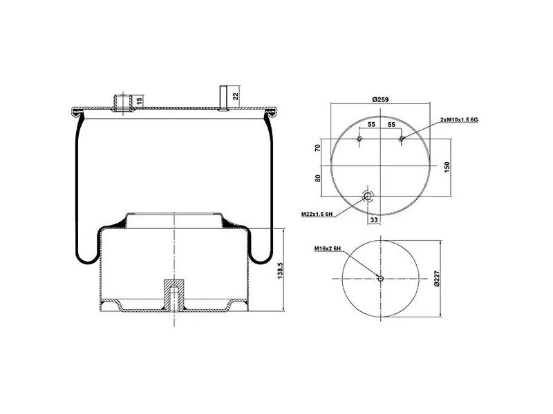 Air Spring Metal Piston