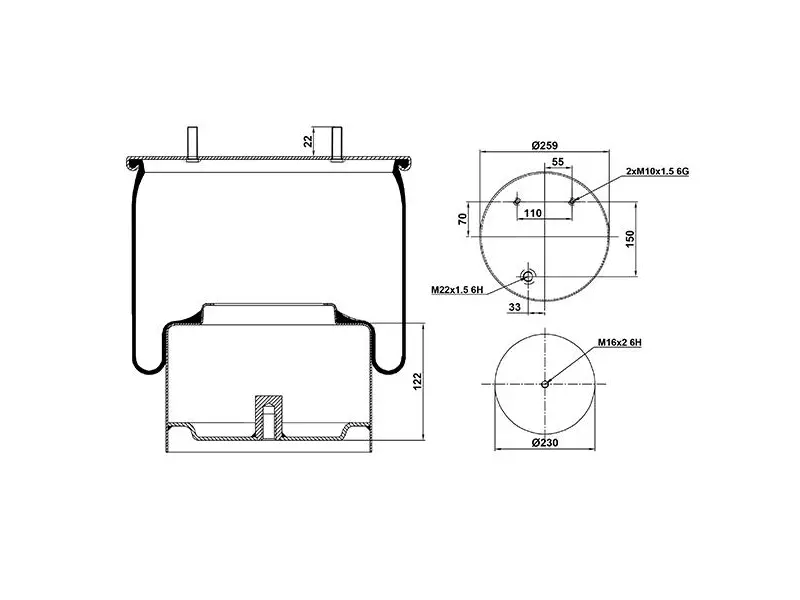 Air Spring Metal Piston