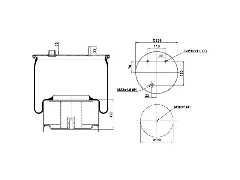Air Spring Metal Piston