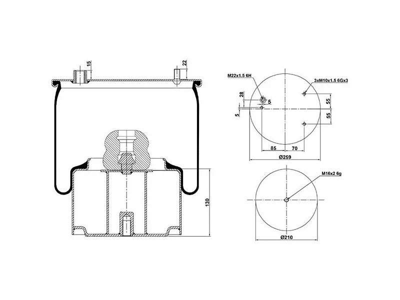 Air Spring Metal Piston