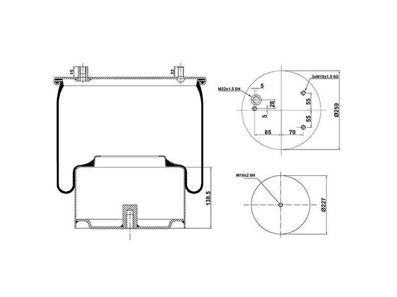 Air Spring Metal Piston