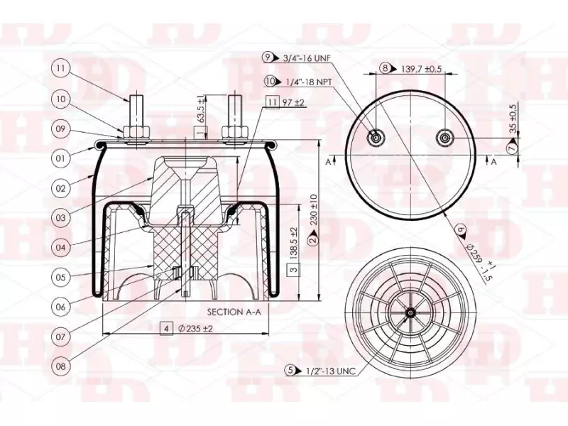 Air Spring Plastic Piston