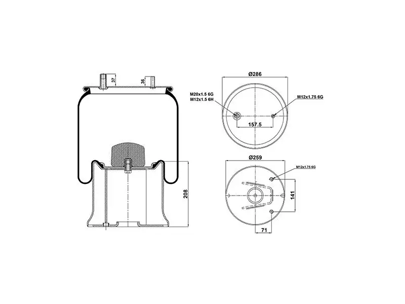 Air Spring Metal Piston