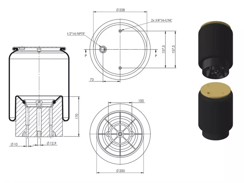 Air Spring Plastic Piston