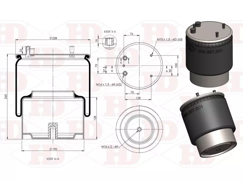 Air Spring Metal Piston