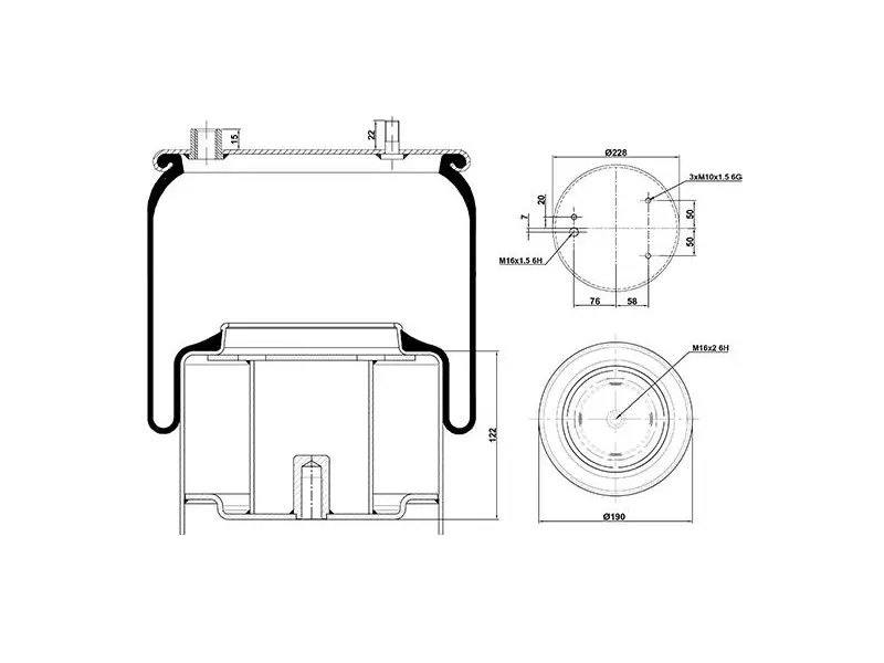 Air Spring Metal Piston