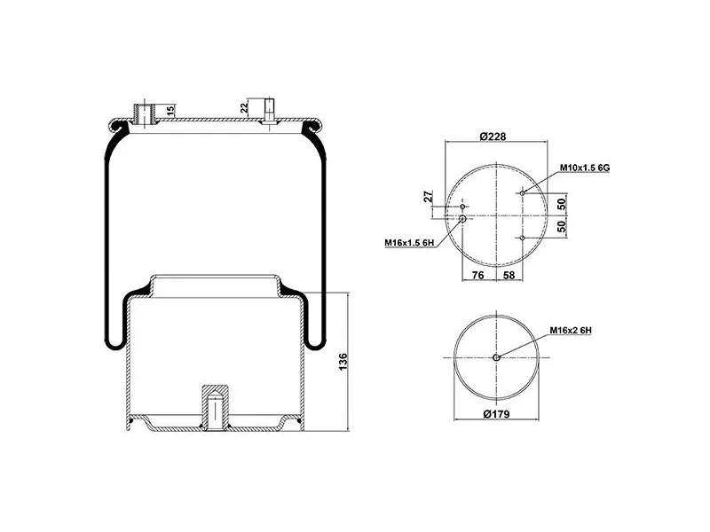 Air Spring Metal Piston